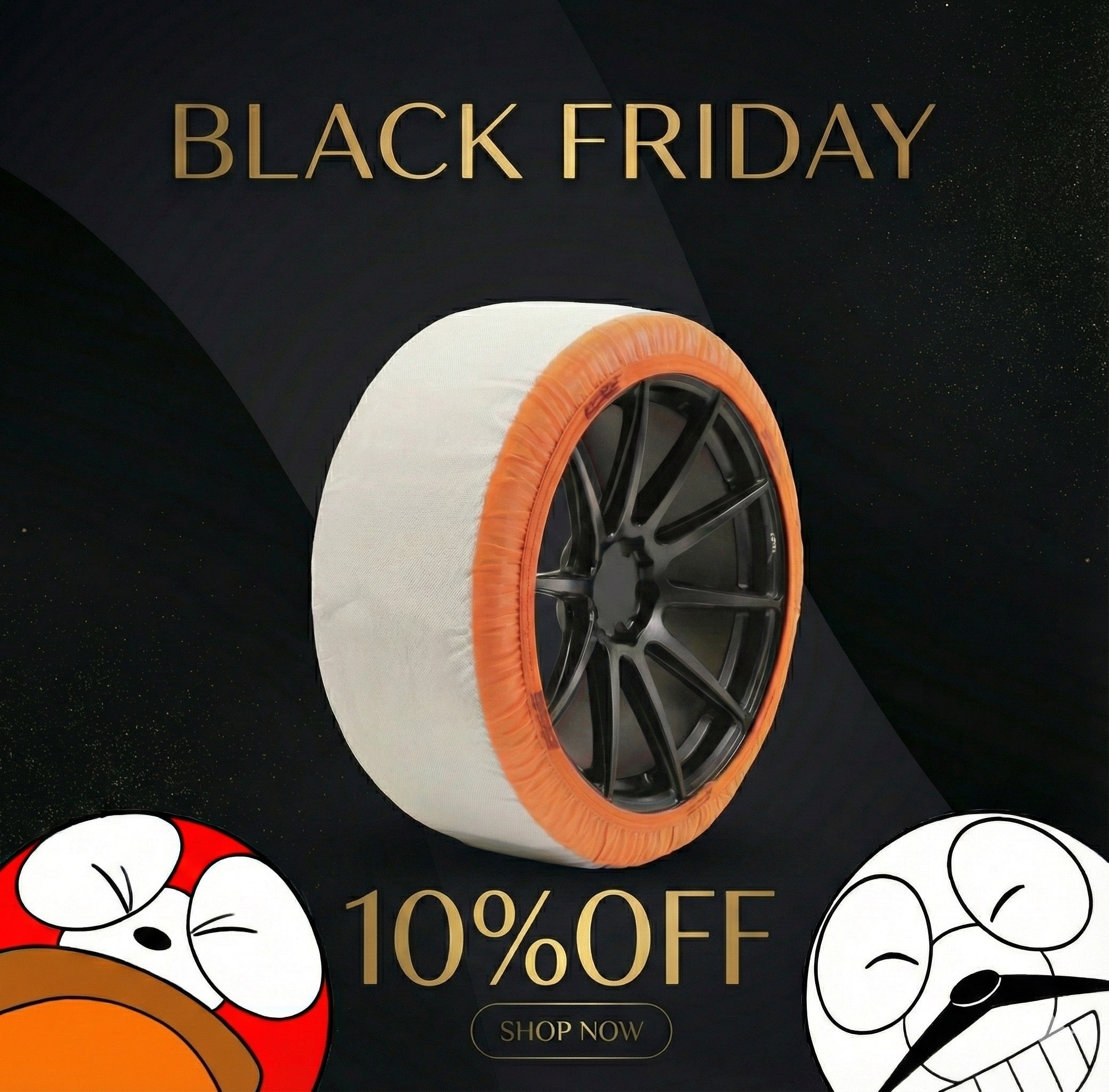 雪*様 墨 イッセ・スノーソックス スーパー TYPEⅡ｜布製タイヤチェーン